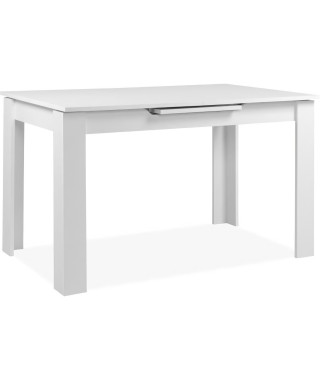 Table extensible - BIRMINGHAM - 80A - Ouverture synchonisée automatique - Décor blanc - 6 / 8 personnes - 125-165 x 75 x 80 cm