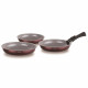 Set de 3 poeles - ARTHUR MARTIN - AM8866 - Tous feux dont induction - 20/24/28 cm + 1 poignée - Aluminium - Revetement céramique