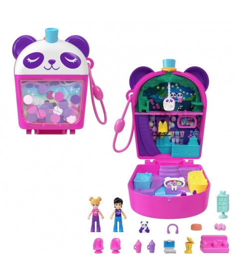 Polly Pocket-Panda Bubble Tea-Coffret avec 2 mini-figurines et panda HWN95