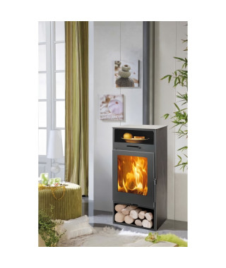 Poele a bois - PANADERO - Nijar Ecodesign - 6,3 kw - Bûches 40 cm