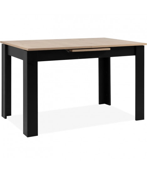 Table extensible - BIRMINGHAM - 80A - Ouverture synchonisée automatique - Chene / noir -  6 / 8 personnes - 125-165 x 75 x 80 cm