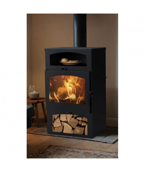 Poele a bois - PANADERO - Bacalan Chauffe Plâts Ecodesign - 10,2 kw - Bûches 50 cm