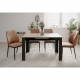 Table extensible - BIRMINGHAM - 80A - Ouverture synchonisée automatique - Chene / noir -  6 / 8 personnes - 125-165 x 75 x 80 cm