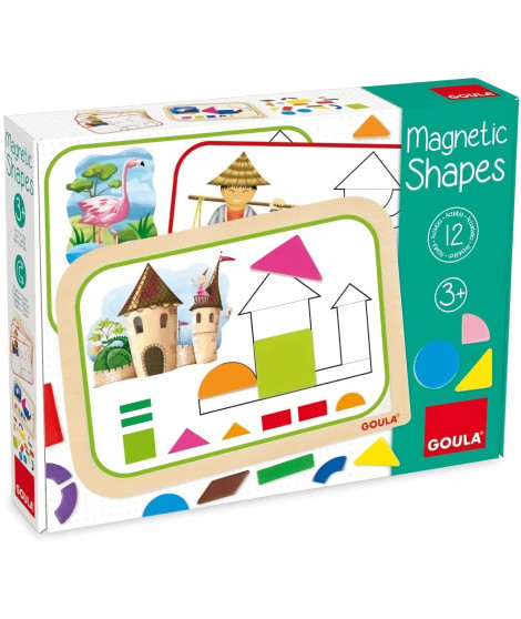 Jeu éducatif - GOULA - Coffret formes magnétiques - 12 activités avec 24 pieces en bois