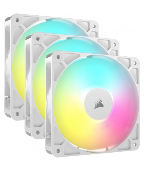 Pack de 3 ventilateurs PWM 120mm - CORSAIR - RS120 - Blanc