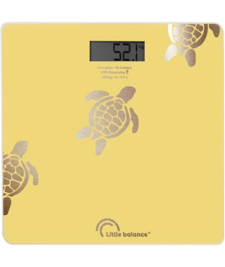 Pese-personne - LITTLE BALANCE - 8731 - Tortues sables métallisées - USB-réparable - 180 kg / 100 g - Jaune