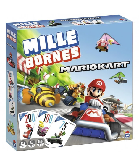 MILLE BORNES MARIO KART 2023 - Jeu de cartes - DUJARDIN - Parcourez les 1000 Bornes aux côtés de Mario et ses amis!