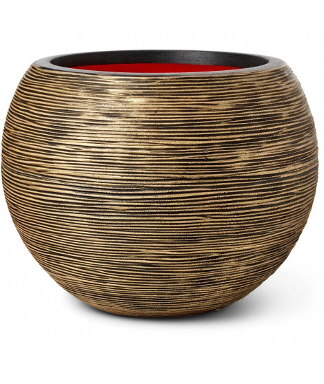 Vase boule - CAPI EUROPE - RIB NL - 40 x 32 cm - Noir / Or
