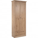 Armoire - Timber 40A - Décor chene artisan - 2 portes a cadre, 1 tiroir - 80 x 39 x 200 cm