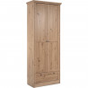Armoire - Timber 40A - Décor chene artisan - 2 portes a cadre, 1 tiroir - 80 x 39 x 200 cm