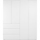 Armoire - Image 60C - Décor blanc - 4 portes, 2 tiroirs - 160 x 55 x 191 cm