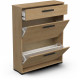 Rangement chaussures 2 abattants / 1 tiroir - IZZY - Chene - 12 paires - 80,8 x24,4 x 101,8 cm - DEMEYERE