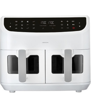 Friteuse a Air Chaud - MEDION - P20 XXL Twin - 2600 W - 2 paniers - 9 programmes - Blanc
