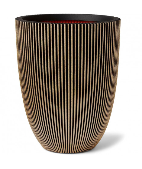 Capi Vase élégant Groove 34x46 cm Noir et doré 445494