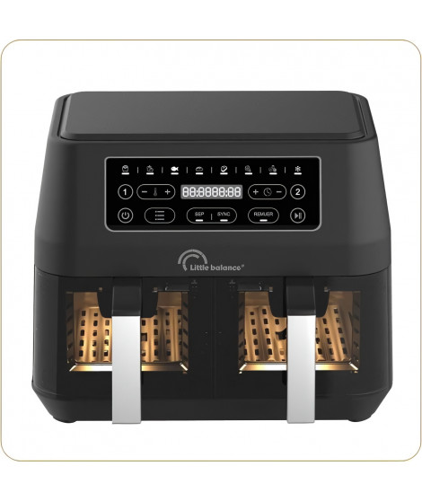 Friteuse diététique - LITTLE BALANCE - 8765 - Crousty light duo - 9 L - 2460 W - 9 programmes - Noir