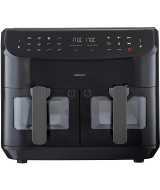 Friteuse a Air Chaud - MEDION - P20 XXL Twin - 2600 W - 2 paniers - 9 programmes - Noir