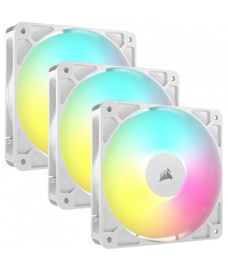 Pack de 3 ventilateurs ARGB 120mm - CORSAIR - RS120 - Blanc