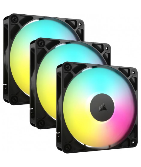 Pack de 3 ventilateurs ARGB 120mm - CORSAIR - RS120 - Refroidissement exceptionnel et effets lumineux dynamiques