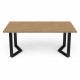 Table - CRAFT - Rectangulaire - Décor mélamine chene hamilton - Pied en V noir - 6 places - 180 x 90 cm - DEMEYERE