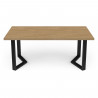 Table - CRAFT - Rectangulaire - Décor mélamine chene hamilton - Pied en V noir - 6 places - 180 x 90 cm - DEMEYERE