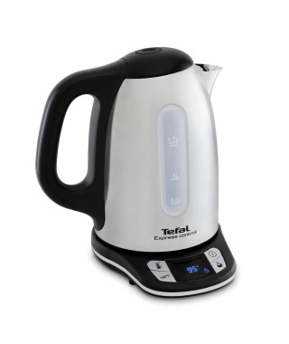 TEFAL Bouilloire électrique 1,7 L, 2400 W, 7 températures réglables, Maintien au chaud 60 min, Inox, Express Control KI240D10