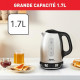 TEFAL Bouilloire électrique 1,7 L, 2400 W, 7 températures réglables, Maintien au chaud 60 min, Inox, Express Control KI240D10