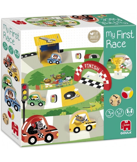 Jeu de société - GOULA - My first race - Course en bois, apprentissage des couleurs et chiffres