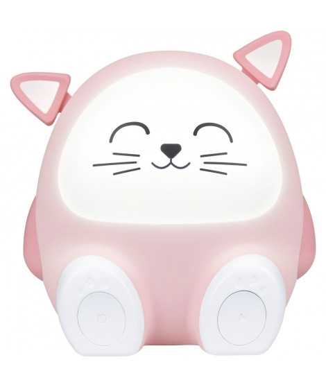 Enceinte lumineuse & veilleuse - BIGBEN - Chat - Bluetooth 5.0, 15W, Veilleuse réglable, Minuterie, Batterie USB-C