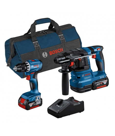 Combo-kit - BOSCH - GSR 18V-45 + GBH 18V-22 - Batterie 4,0 Ah - Perceuse a percussion