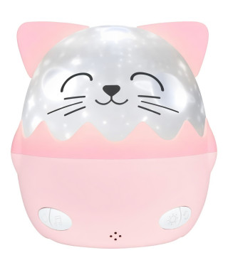 Veilleuse musicale sans fil - BIGBEN - Chat - Projection 360°, 13 films, 8 mélodies, Télécommande, Batterie USB-C
