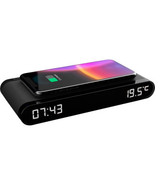 Réveil station de charge - THOMSON - Noir - Induction 15W, Température, Port USB-C, Alim. 230V