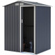 Abri de jardin en métal 1,63 m² - Kit d'ancrage inclus - Gris anthracite