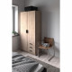 Armoire VEGA - Décor Gris anthracite - 2 portes + 3 tiroirs -  L 98,5 x P 49,6 x H 200,4 cm - TVILUM