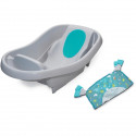 INGENUITY Baignoire bébé, grand confort, extra-large avec porte bébé en tissu doux, coussins de siege, tablette, jusqu'a 24 mois