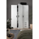 Armoire VEGA - Décor Blanc mat - 3 portes + 3 tiroirs - L 147 x P 49,6 x H 200,4 cm - TVILUM