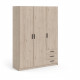 Armoire VEGA - Décor Gris anthracite - 3 portes + 3 tiroirs - L 147 x P 49,6 x H 200,4 cm - TVILUM