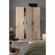 Armoire VEGA - Décor Gris anthracite - 3 portes + 3 tiroirs - L 147 x P 49,6 x H 200,4 cm - TVILUM