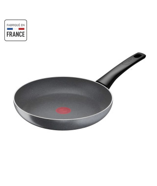 TEFAL Hard Stone Poele 24 cm, Non Induction, Revetement antiadhésif Mineralia +, Sans PFOA, Fabriqué en France D4560432