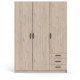 Armoire VEGA - Décor Gris anthracite - 3 portes + 3 tiroirs - L 147 x P 49,6 x H 200,4 cm - TVILUM