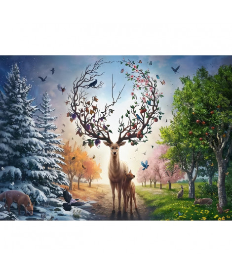 Puzzle 1000pieces, Cerf Fantastique, Adultes&enfants des 14ans, Puzzle de qualité supérieure, 12001088, Edition 50 ans, Raven…
