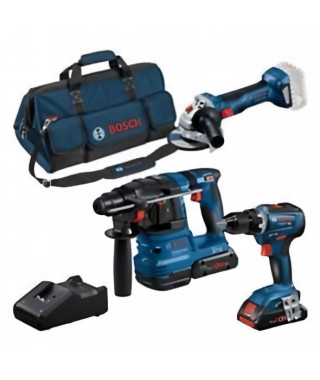 Combo-kit 3 outils 18V : GSR 18V-55 + GWS 18V-7 + GBH 18V
