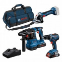 Combo-kit 3 outils 18V : GSR 18V-55 + GWS 18V-7 + GBH 18V