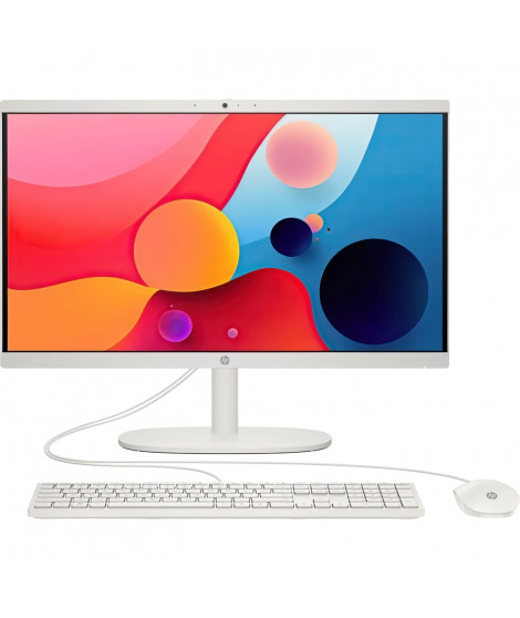 PC Tout-en-un HP 22-dg0001nf - 21,5 FHD - Intel N100 - RAM 8Go - Stockage 256Go - Sans Windows - Clavier & souris filaires