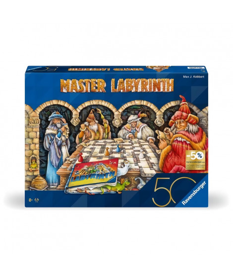 Labyrinthe Master, Jeux de société, Jeu de réflexion famille, 2 a 4 joueurs des 8 ans, 22792, Edition 50 ans, Ravensburger