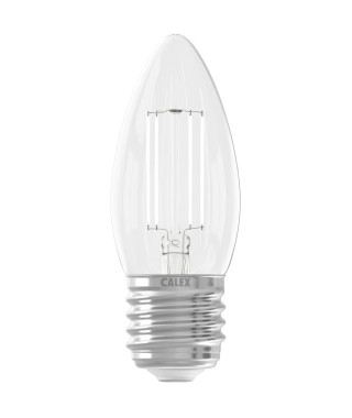 Ampoule LED E27 - CALEX - CANDLE B35 - Filament droit - 4,5 W - 470 lm - 2700 K - Intensité variable - Transparent