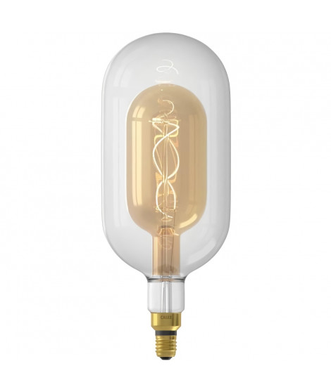 Ampoule LED E27 - CALEX - DECO XXL SUNDSVALL - Filament simple spirale - 3W - 240 lm - 2200 K - Transparent / Or blanc chaud