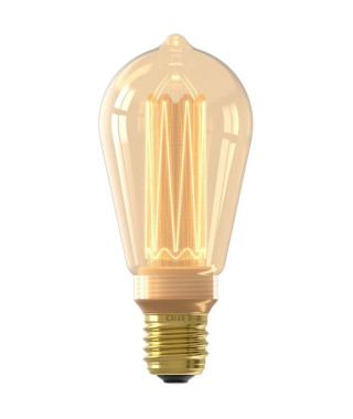 Ampoule LED E27 - CALEX - GLASSFIBER RUSTIC ST64 - 3,5 W - 120 lm - 1800 K - Intensité variable - Or