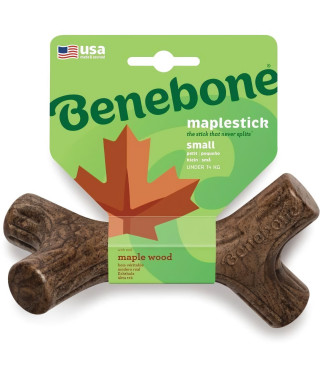 Benebone  Jouet  bâton a mâcher pour chien adulte, Taille S,  saveur bacon et bois d'érable , durable et résistant