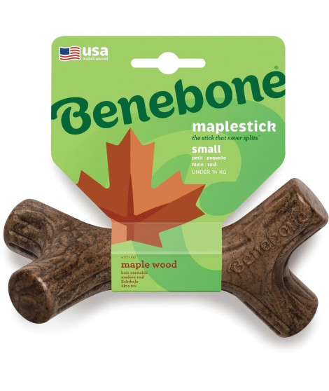 Benebone  Jouet  bâton a mâcher pour chien adulte, Taille S,  saveur bacon et bois d'érable , durable et résistant