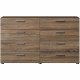 Commode  NASH 8 tiroirs - Décor Noir et Chene truffe - L 140 x P 40 x H 82 cm - TVILUM